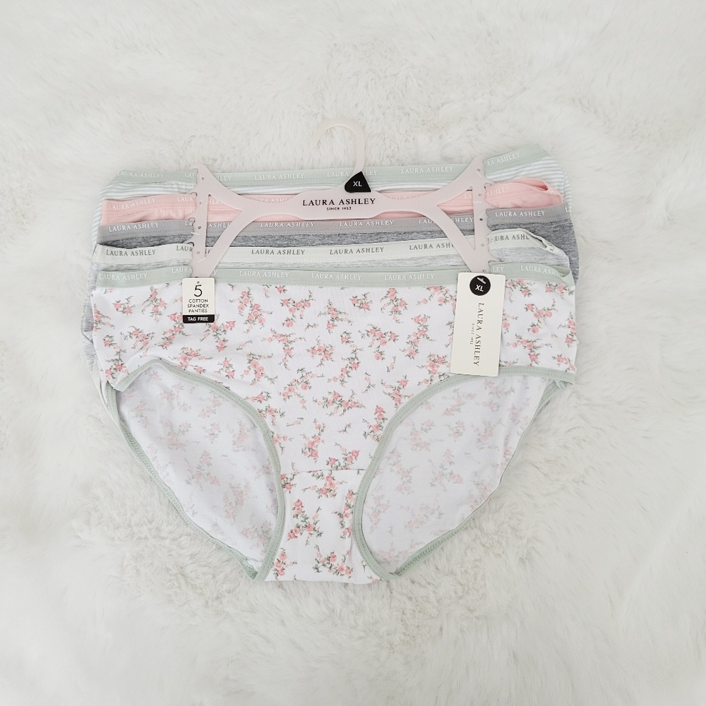 🪷LAURA ASHLEY 5-PACK COTTON SPANDEX PANTIES SIZE XL